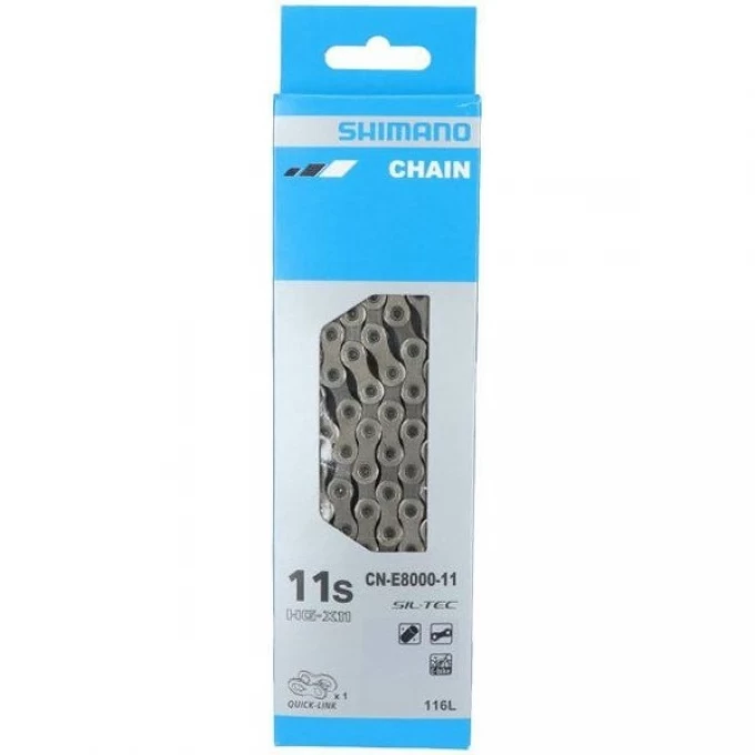 Цепь SHIMANO E8000, 11 скоростей, 138 звеньев, с ампульным пином ICNE800011138 Цепь SHIMANO E8000, 11 скоростей, 138 звеньев, с ампульным пином ICNE800011138