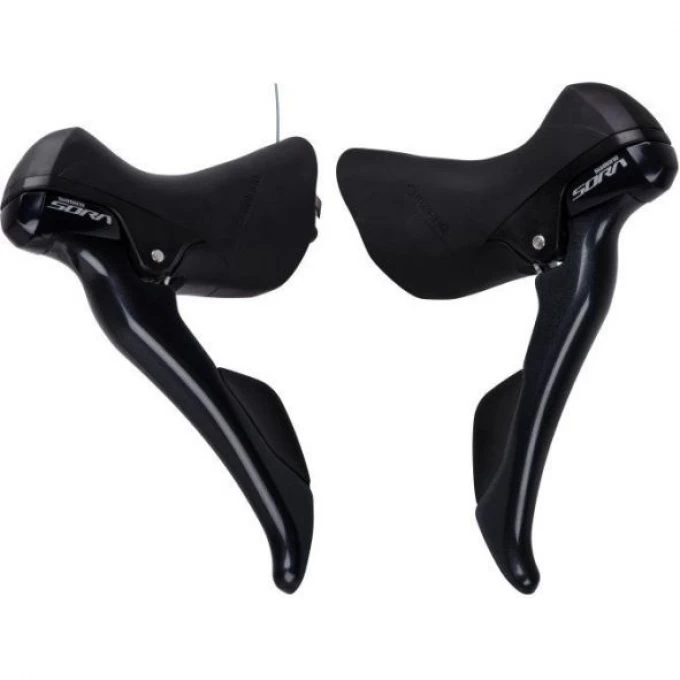 Шифтер/Тормозная ручка SHIMANO SORA, R3000, левый/правый, 3X9 скоростей, трос+оплетка ESTR3000TPA Шифтер/Тормозная ручка SHIMANO SORA, R3000, левый/правый, 3X9 скоростей, трос+оплетка ESTR3000TPA